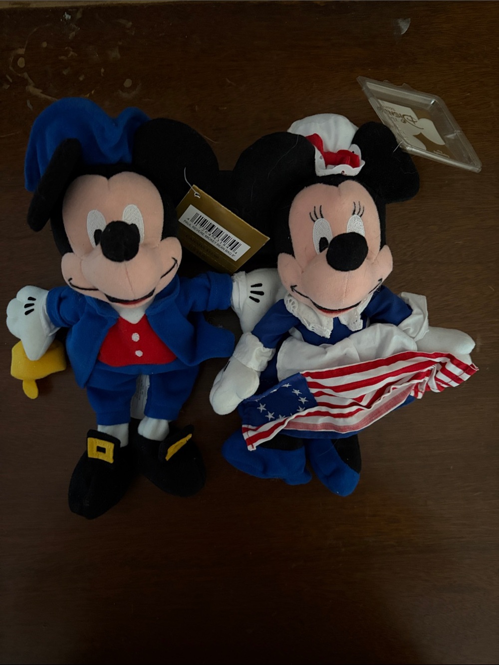 NWT Disney Patriotic 8" Mickey Paul Revere & Minnie Betsy Ross Beanies